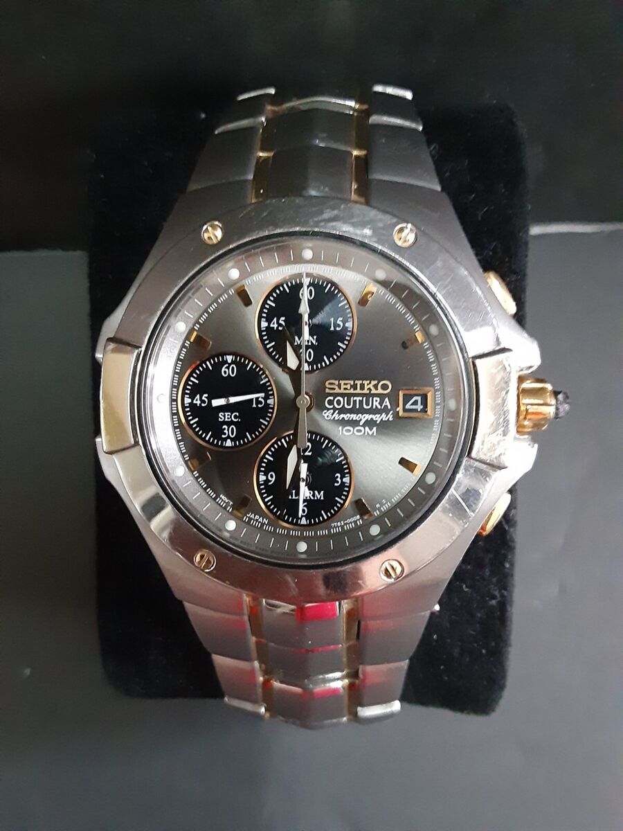 Seiko Men's Coutura Alarm/Chronograph 100M Silver & Gold Seiko Men's Coutura Alarm/Chronograph 100M Silver & Gold