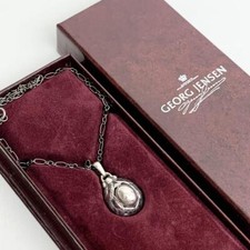 Genuine Georg Jensen necklace 1997 model rare vintage 17in Excellent W/box - F/S