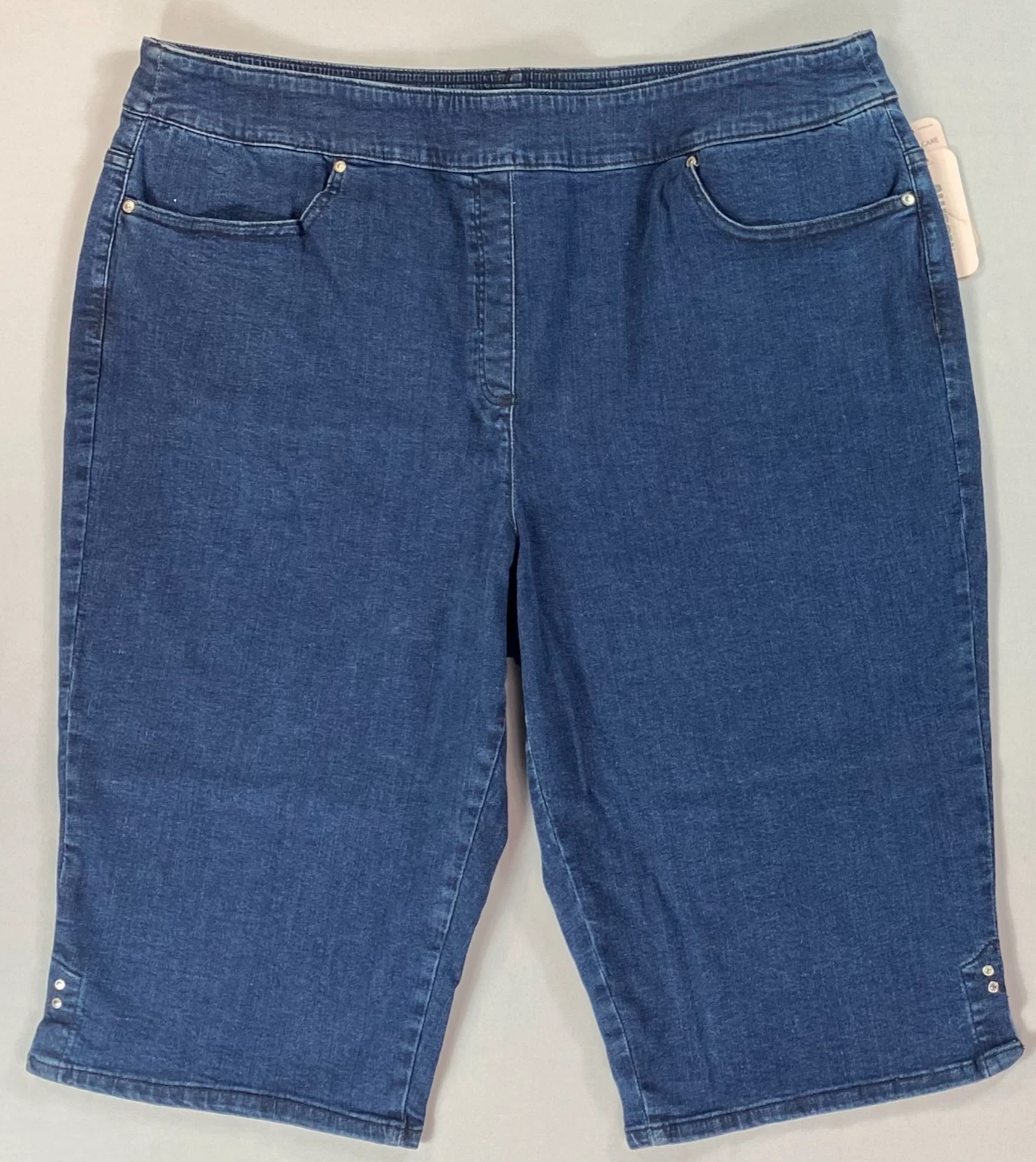 Women's Allison Daley Capri Pants Skimmer Stretch Pull-On Dk. Indigo Blue 24W