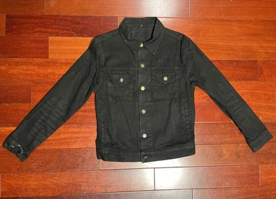 Chaqueta Denim Algodón De Colección Recortada Ajustada Hecha en EE. UU. Pequeña Punk Ropa Americana - Imagen 1 de 4