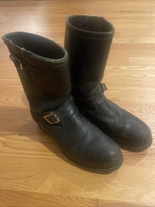 Rare Vintage Chippewa Steel Toe Biker Engineer Leather Boots 17 Size 8 1/2 D