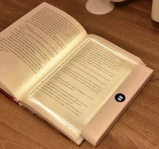 Book Light, Rechargeable Clear LED Flat Reading Light with 3 Colors  Timer, New