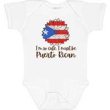 Inktastic I'm So Cute, I Must Be Puerto Rican Sunflower Baby Bodysuit Flags New