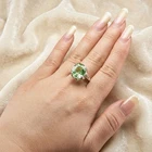 Luscious Lemon Green Tourmaline Oval 7.25Ct 925 Sterling Silver Handmade Rings