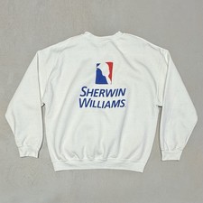 Vintage Sherwin Williams Paint White Crewneck Sweatshirt Men’s XL Classic Fit
