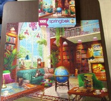 "The Library" Springbok 1000 pc Jigsaw Puzzle; cats at play