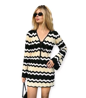 Forever 21 figurbetontes Damenkleid Frühling elegant Taille zum Binden ausgestellte Ärmel Medium NEU