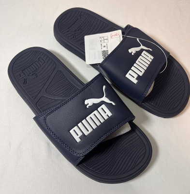 PUMA Cool Cat 2.0 Slides Navy   Men s Comfortable Sport Sandals   New