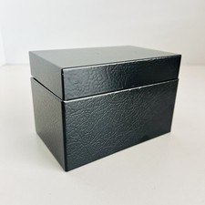 Vintage Buddy Products Index Card File Recipe Box Black Metal USA Made 3.5x5.5โ