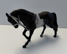 1995 Mattel Barbie Horse Black White Pinto Silver Bridle Vintage Toy Figure