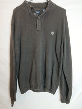 Vintage Chaps Men's XL Brown Button Up Sweater