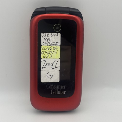 #ad Consumer Cellular Link 1st Generation Z2332CC Red GSM 4G VoLTE Flip Phone $39.99