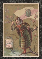 Anthropomorphic Liebig Trade Card S118 Woman as Cassida Beetle in English