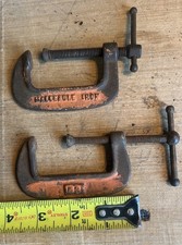 Vintage Unbreakable Malleable Iron C Clamps Made in USA & 32 Lot Of 2 Tools