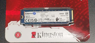Kingston NV3 500GB PCIe 4.0 NVMe M.2 SSD (SNV3S/500G) Up to 5000MB