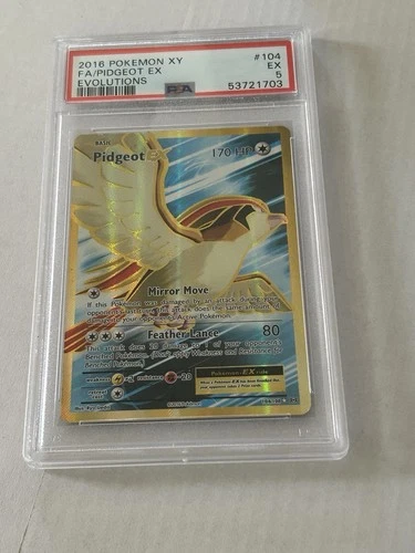 PSA 5 EX Pidgeot EX 104/108 XY Evolutions Full Art Holo Pokemon Card