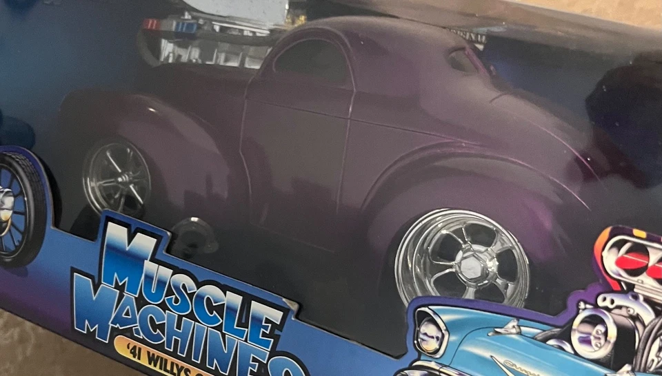 ‘41  Willys Coupe Muscle Machines 1:18 Die-Cast Purple - Image 4 of 4