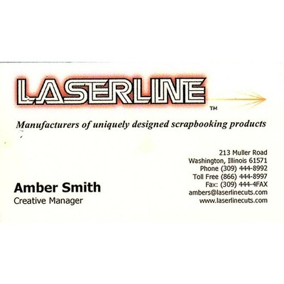 Laserline TM Amber Smith Washington IL Vintage Business Card STK2-BC5-5