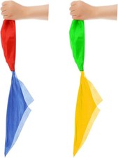 2 Pcs Color Changing Magic Silk Scarves for Magician Tricks