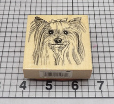 Stamp Gallery Yorkshire Terrier Head Puppy Dog Rubber Stamp Wood Mounted
