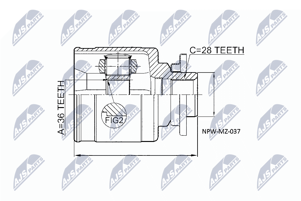 ✅Fits NTY NPW-MZ-037 INNER CV JOINT ⭐UK Seller⭐ - Image 4