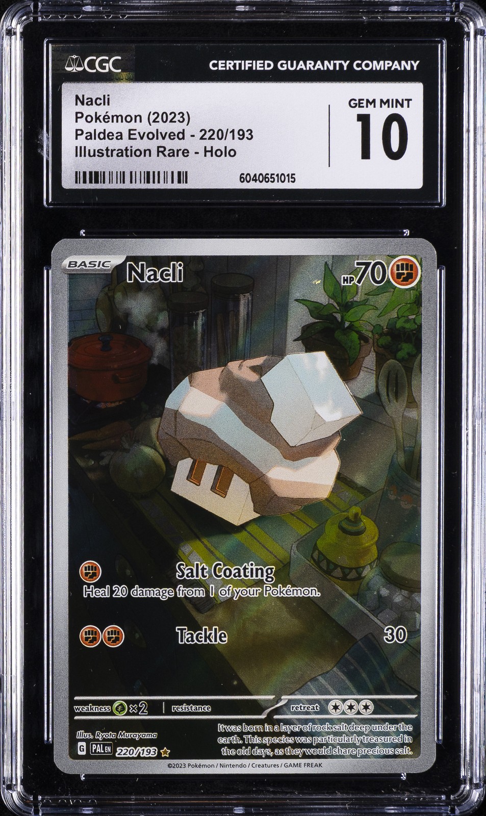 2023 POKEMON PAL EN-PALDEA EVOLVED ILLUSTRATION RARE #220 NACLI CGC 10 GEM MINT