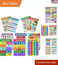 Flat-Shipped 10-Piece Education Poster Set for Interactive Preschool Learning