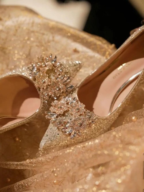 Wedding Shoes, Crystal Shoes, Bridal Shoes, Women's Champagne Colored High Heels