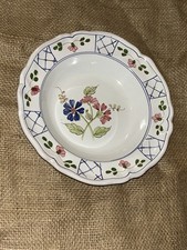 VTG Italian FLORAL Majolica CANTAGALLI Handpainted 8 7/8” Bowl Italy