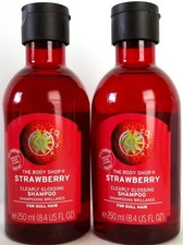 Image of THE BODY SHOP Clearly Glossing Shampoo, STRAWBERRY, 8.4 fl. oz/250 mL, NEW x 2