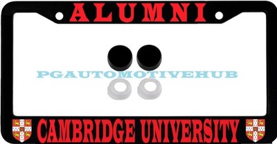 License Plate Frame Stainless Steel Vinyl Lettering FOR CAMBRIDGE UNIVERSITY