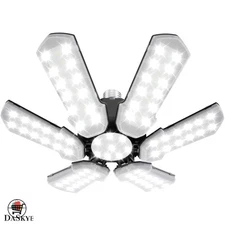 Ultra-Bright 150W LED Garage Light with Motion Sensor & Adjustable Panels