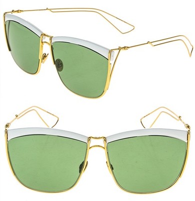 CHRISTIAN DIOR SOELECTRIC SO ELECTRIC Gold White Metal Green Fashion Sunglasses