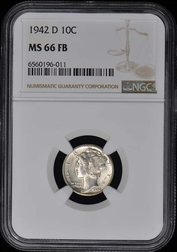 1942-D Mercury Dime 10C NGC MS66FB