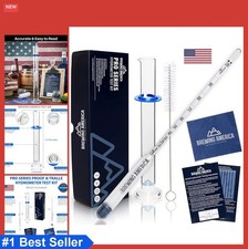 Hydrometer Alcohol Meter Test Kit 0-200 Proof Borosilicate Glass Jar with Brush