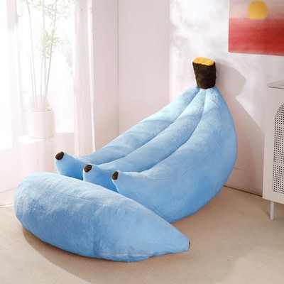 Banana Bean Bag Chair with Ottoman, Floor Sofa Bed with Footrest