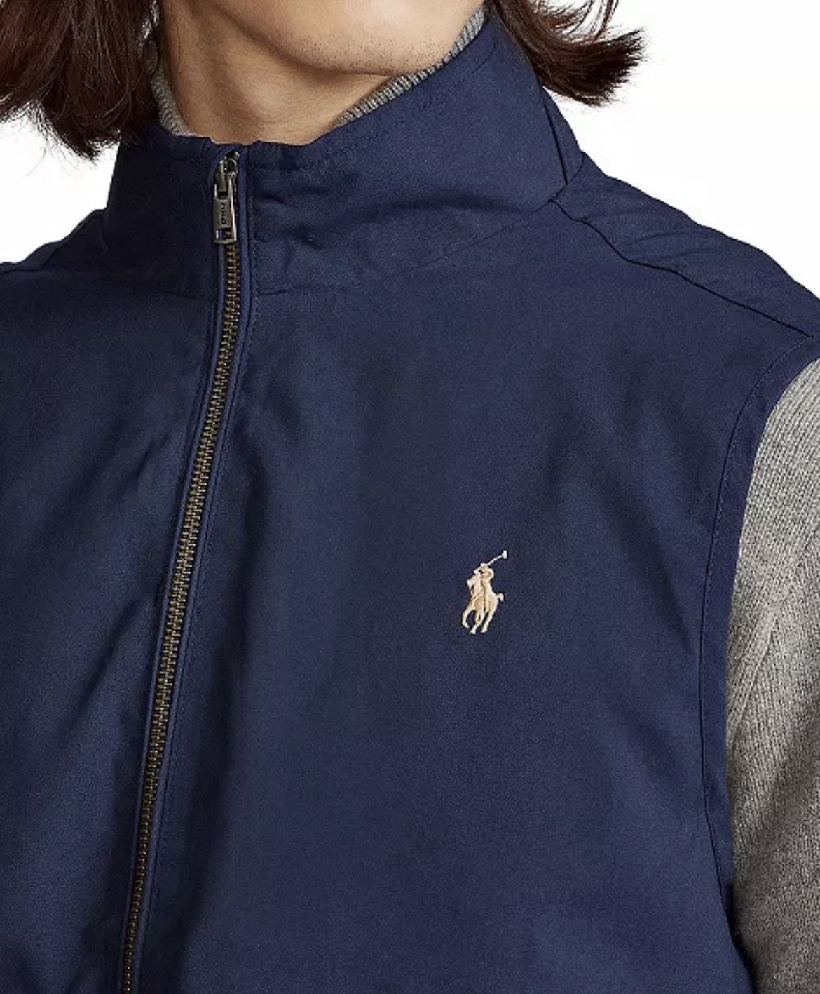 Polo Ralph Lauren Men's Big & Tall Twill Mockneck Vest Size 4LT Navy Blue $148 thumbnail 3