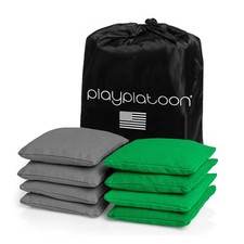 Play Platoon Premium Weather Resistant Duckcloth Cornhole Bags - Set of 8 Bean B