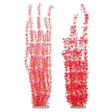 2-Pack Tall Aquarium Plants, Plastic Fish Tank Plants Style 2 3, Red