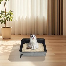 Litter Box for Cats, Cat Travel Litter Box with Lid, Foldable Cat Litter Box