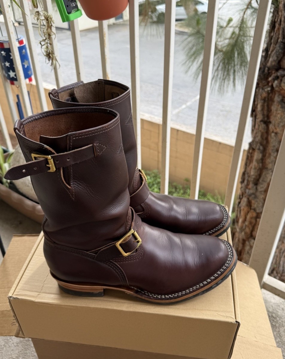 Wesco Brown CXL by Horween Engineer Boots Mr.Lou Pull On Men's 11E
