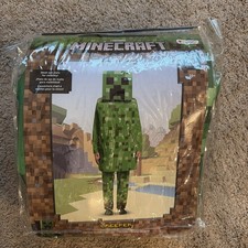 Minecraft Creeper Deluxe Child Costume Size Large 10-12 PRE-OWNED FREE SHIP