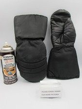 VINTAGE SNOWMOBILE MITTENS L gloves GAUNLET STYLE LEATHER NYLON RAYON