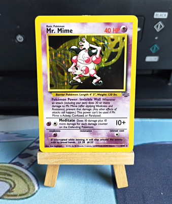 Pokémon Karte Mr. Mime Holo Jungle Dschungel 6/64 Englisch 1999 Pantimos Vintage