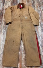 Carhartt Men s Quilted Lined Duck Coveralls Vintage USA Made Size 48 Short