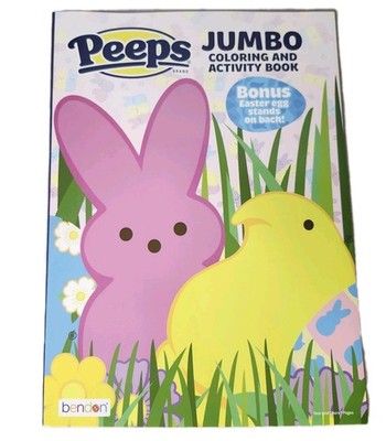 Peeps Easter Bunny Chick Jumbo Activity Color Coloring Book Spring Decor bendon