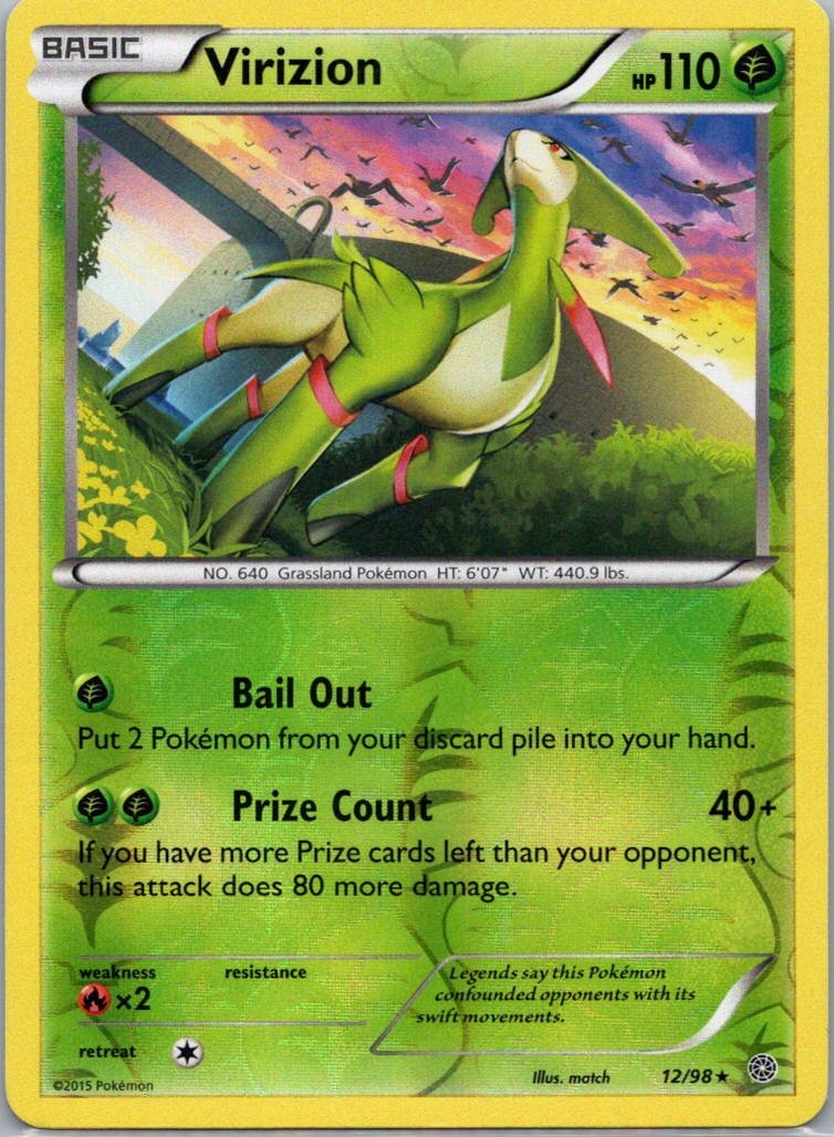Pokemon Virizion 12/98 Ancient Origins Rev Holo LP Holo NM