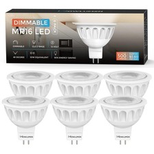 Dimmable MR16 LED Light Bulb, 5W 50W Equivalent 2700K Warm White, GU5.3 Base...