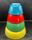 Vintage Pyrex Primary colors Nesting Mixing bowl  set-  COOL