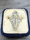 Vintage Sterling Silver Filigree Ring Ornate Openwork Design Size 6 1.8g